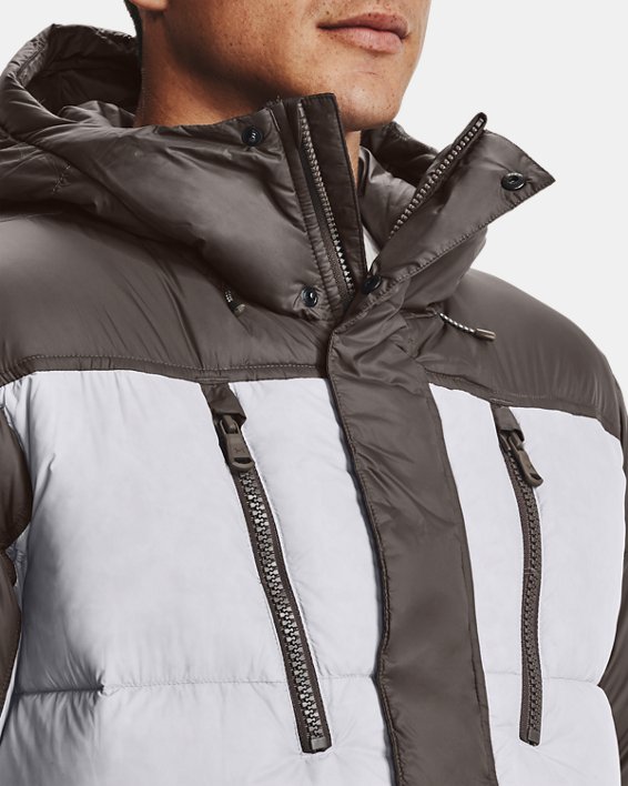 Men's ColdGear® Infrared Down Blocked Jacket, Brown, pdpMainDesktop image number 3